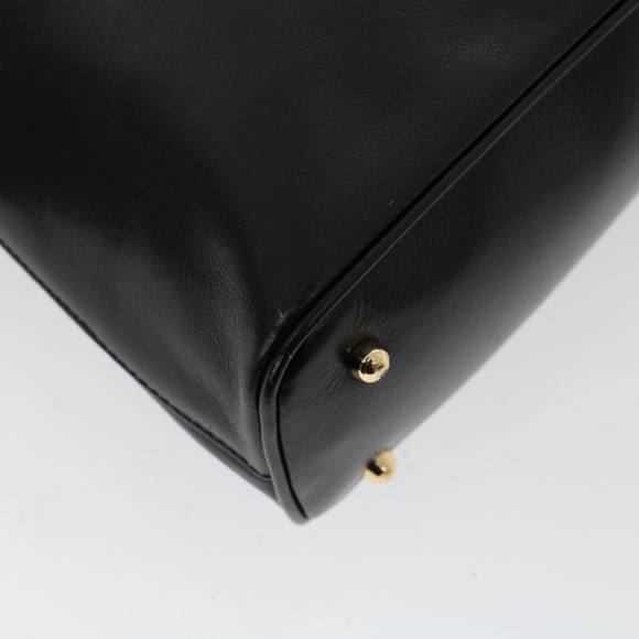 GUCCI Bamboo Hand Bag Leather 2way Black Auth 45974 - Picture 8 of 16